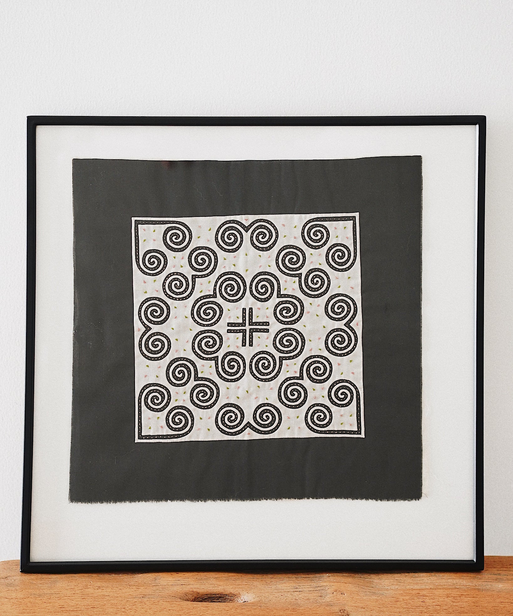 Midnight Vintage Hand Embroidered Textile Wall Art