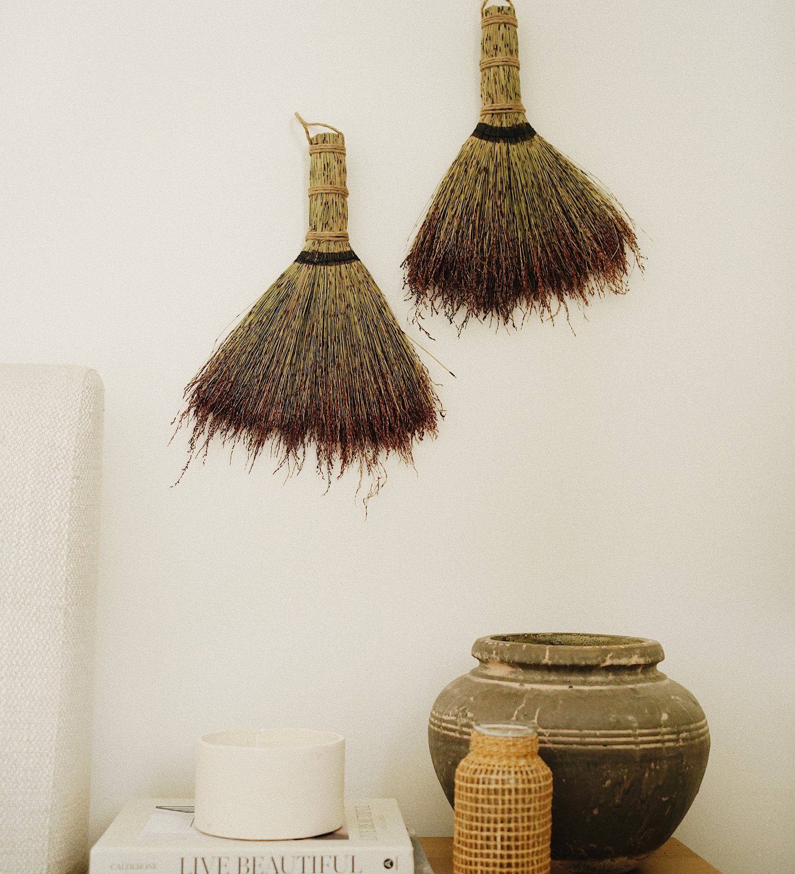 Nika Natural Grass Hand Broom | CallaForma  Edit alt text