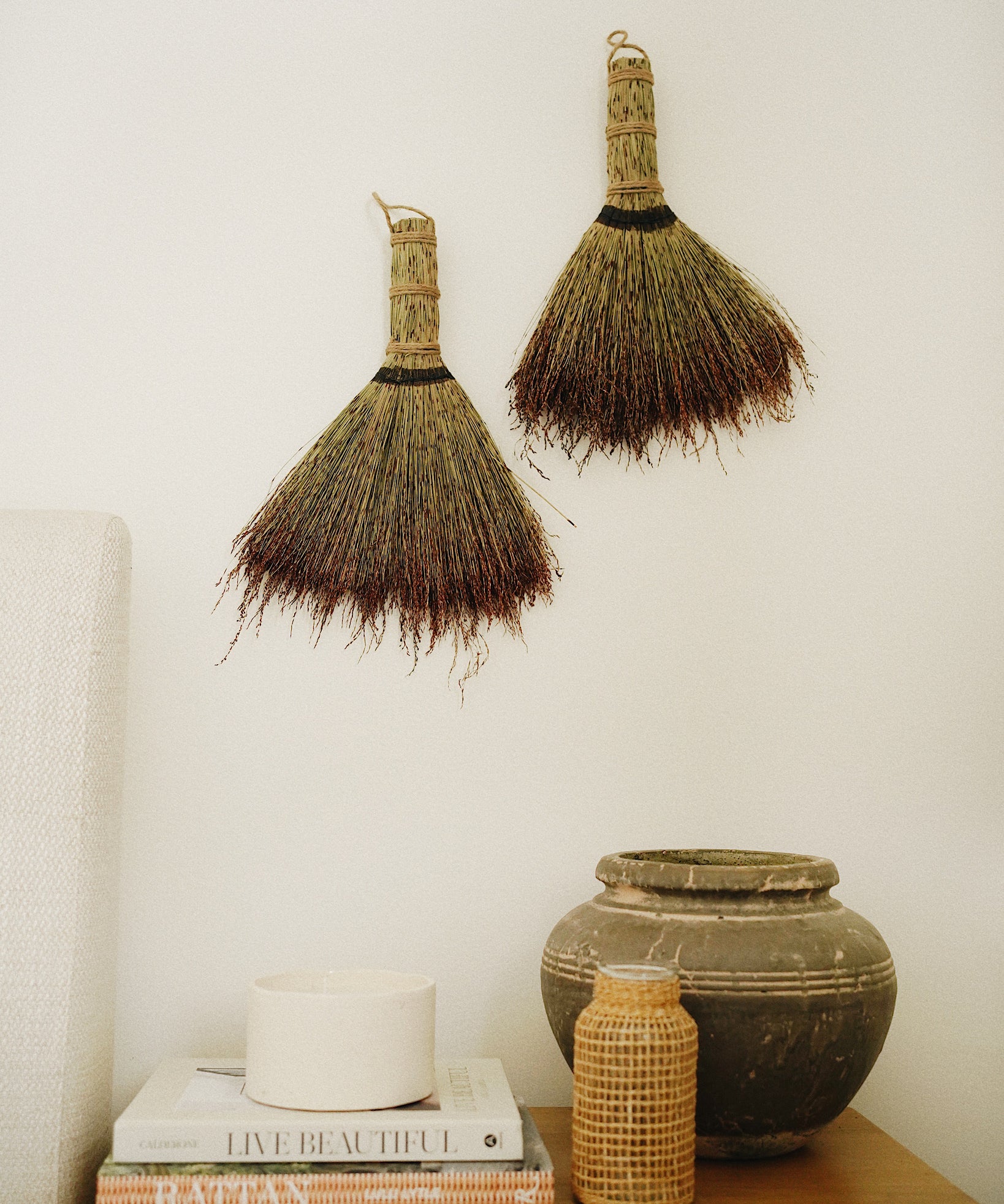 Nika Natural Grass Hand Broom | CallaForma  Edit alt text