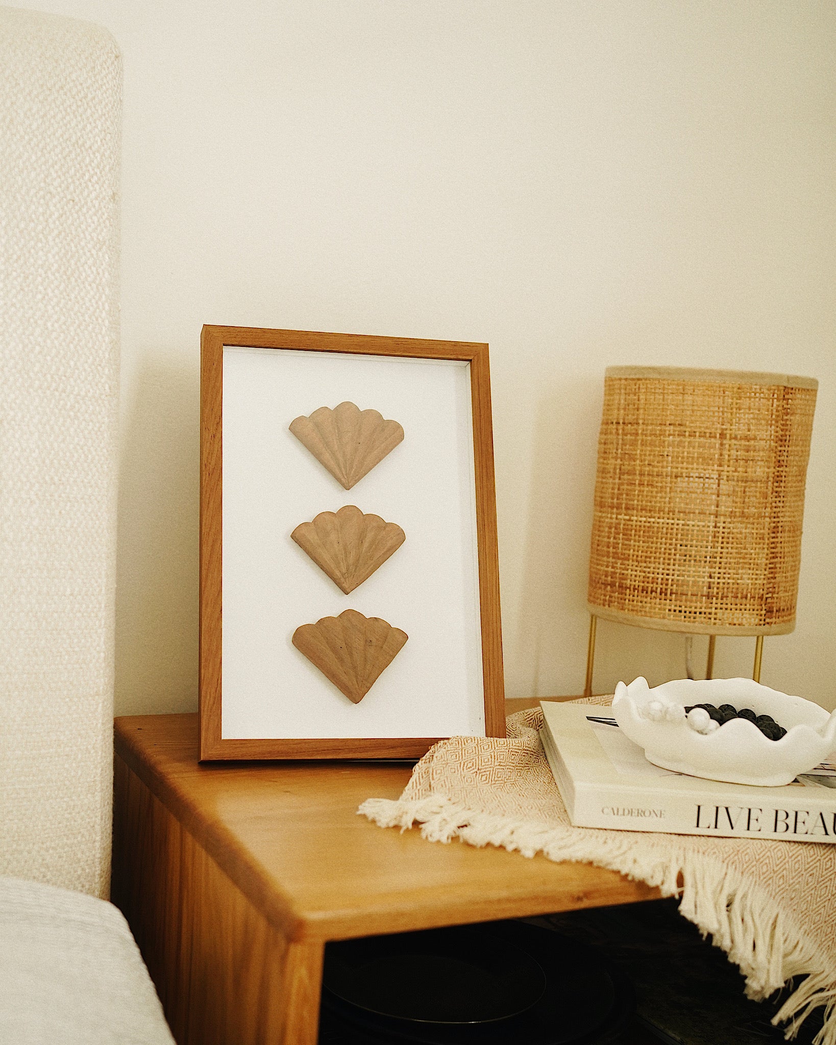 Seashell Wall Art in frame